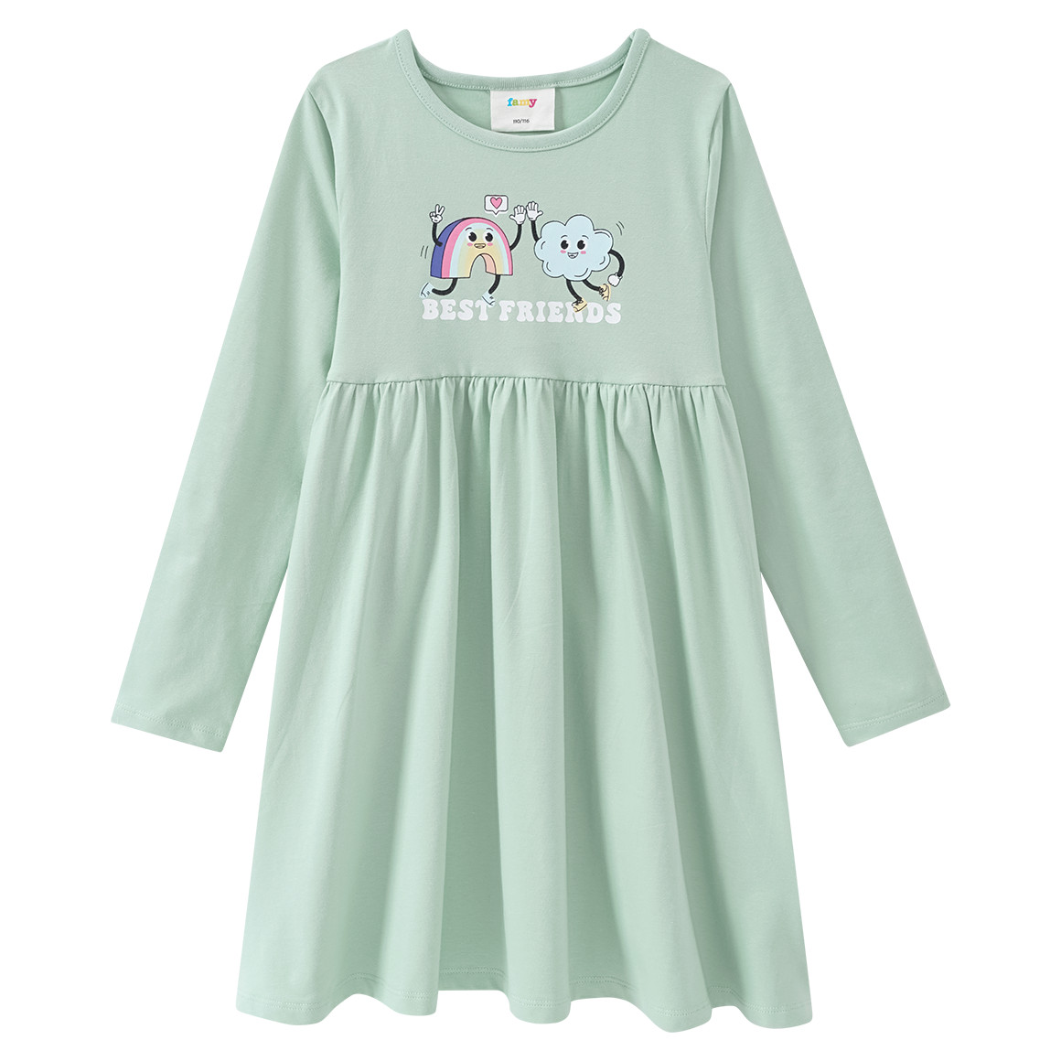 Famy 2 Mädchen Kleider mit Regenbogen-Prints salbei / helllila