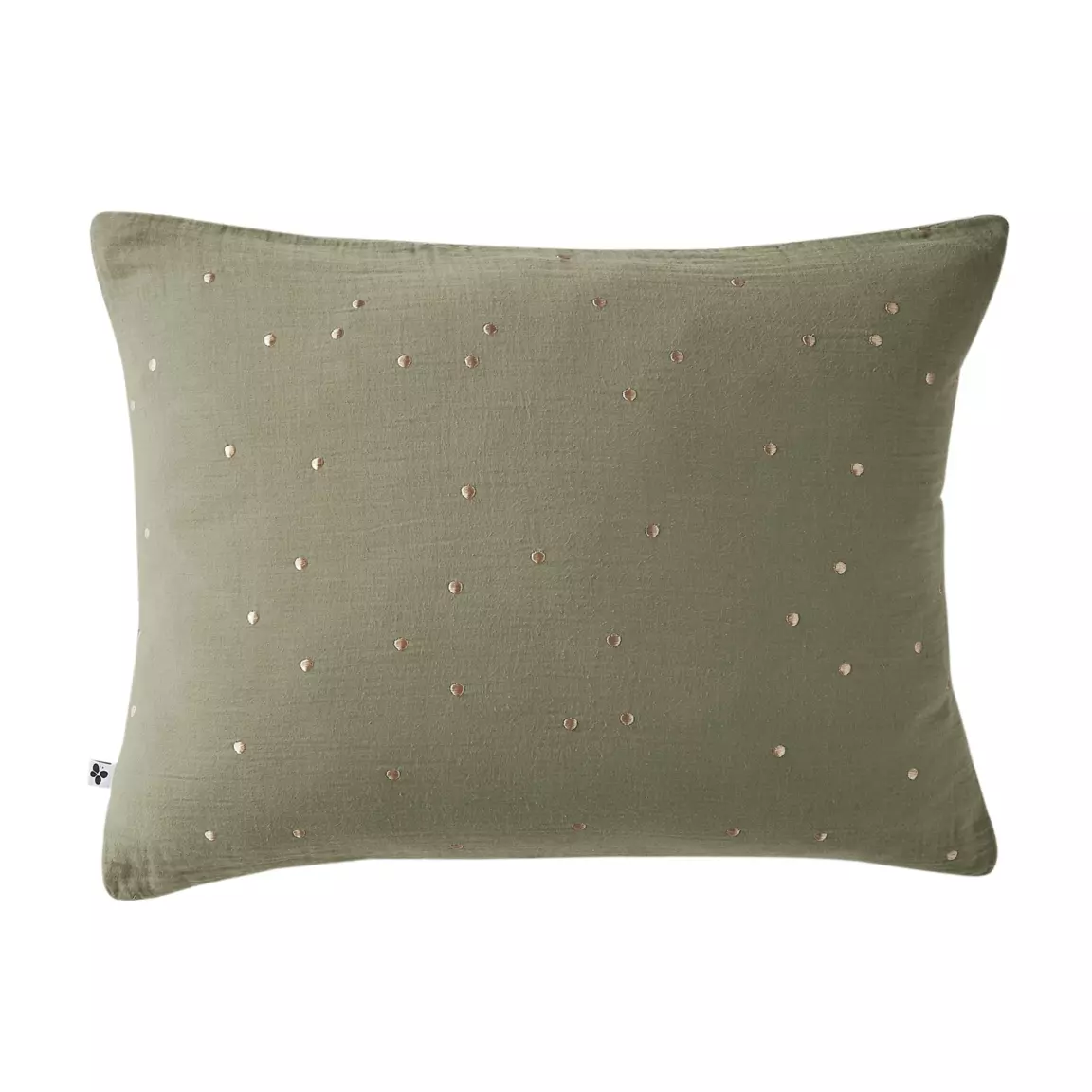 Taie d'oreiller rectangulaire gaze de coton (50 x 70 cm) Gaïa Chic Vert romarin