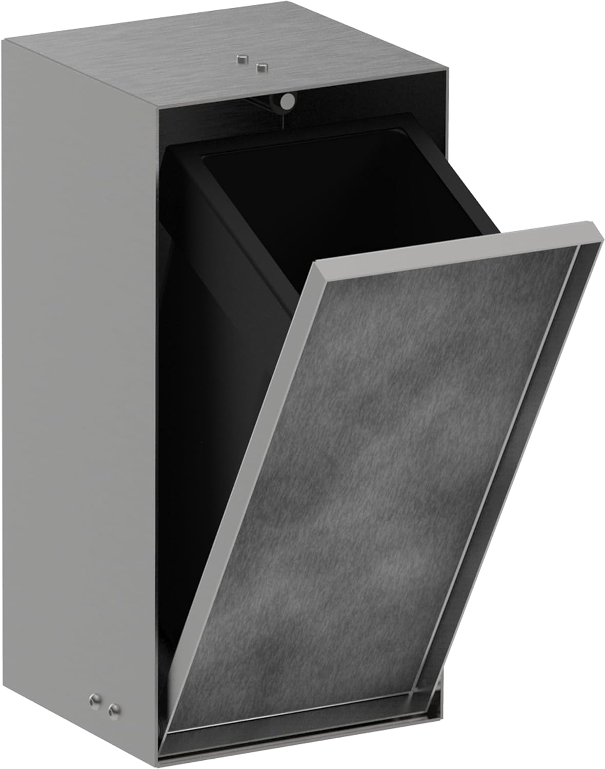 hansgrohe XtraStoris Rock - Einbau Badezimmer Mülleimer mit befliesbarer Tür, eingelassene Wandnische 300x150x140mm, Mülleimer Bad, Abfalleimer Bad, Badezimmer Zubehör, Edelstahl gebürstet, 56063800