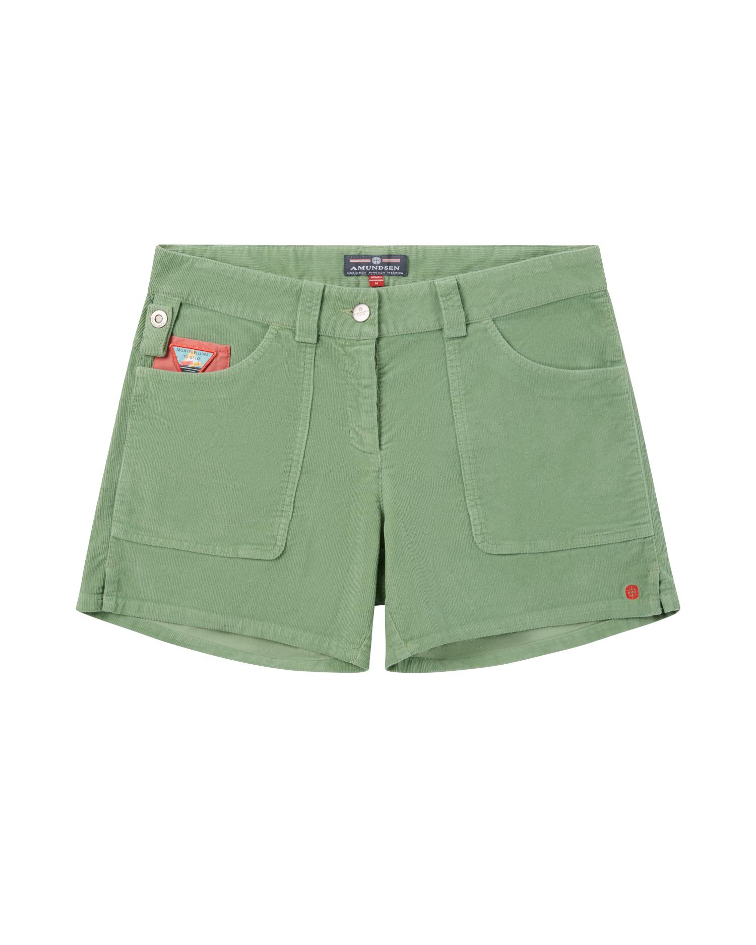 Amundsen 5Incher Cord G. Dyed Shorts Womens Willow Green