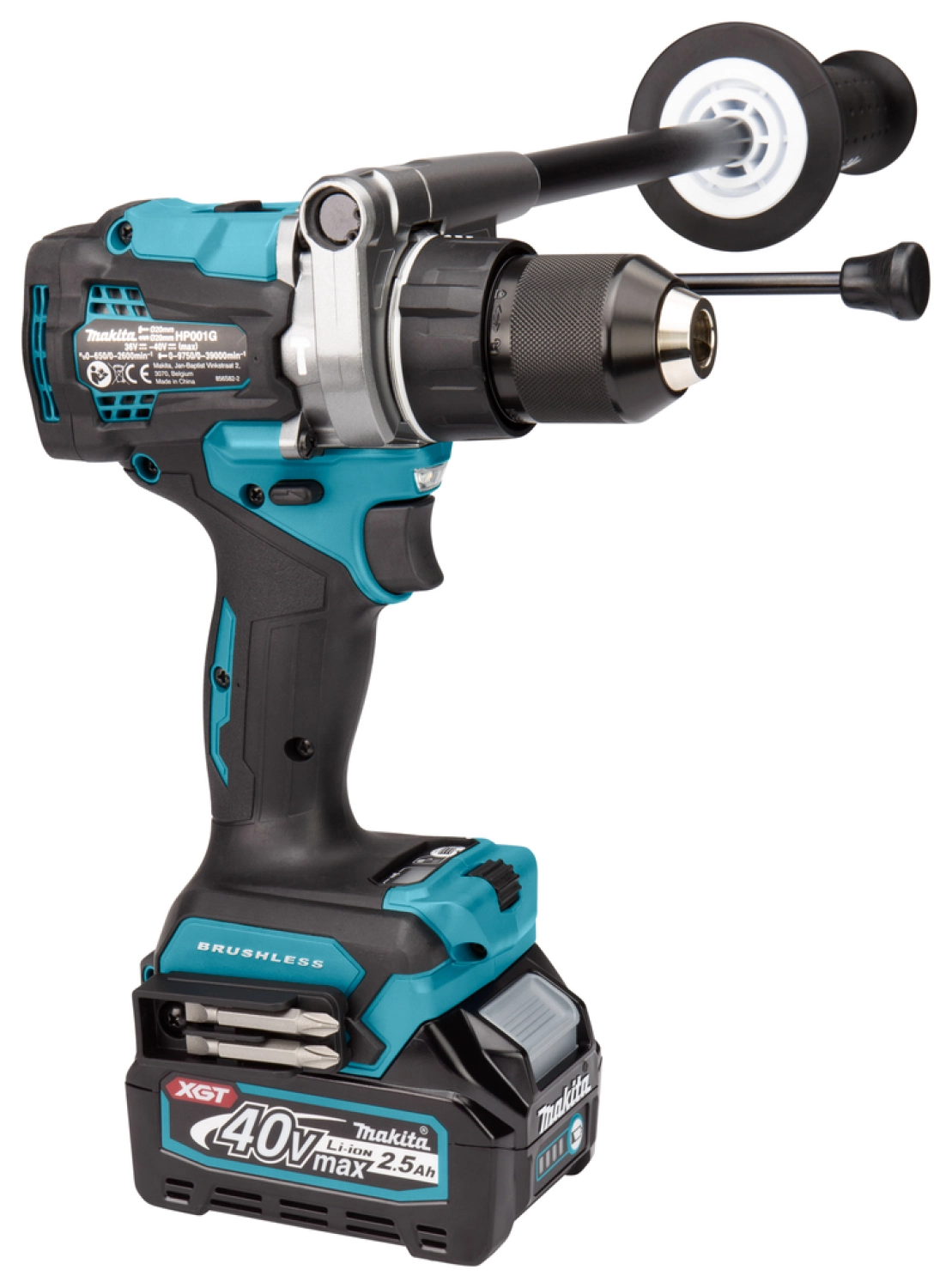 Makita HP001GD201 XGT 40V Max Li-Ion accu klopboor- /schroefmachine set (2x 2,5Ah) in Mbox - 13mm - koolborstelloos