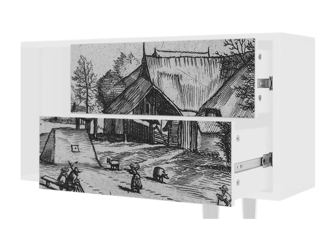 Meuble TV - 170х69х48 cm - T1 - Country Village, Blanc