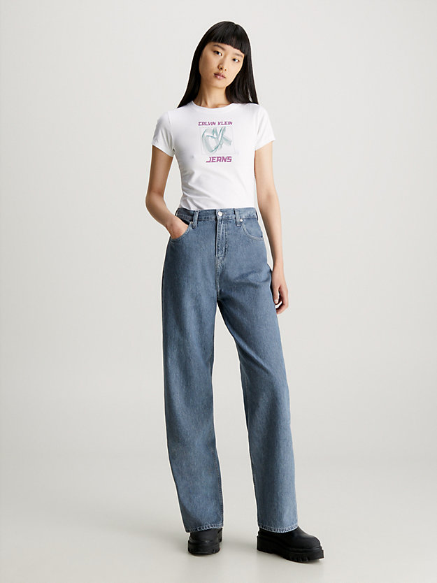 Camiseta slim de algodão com logotipo.
