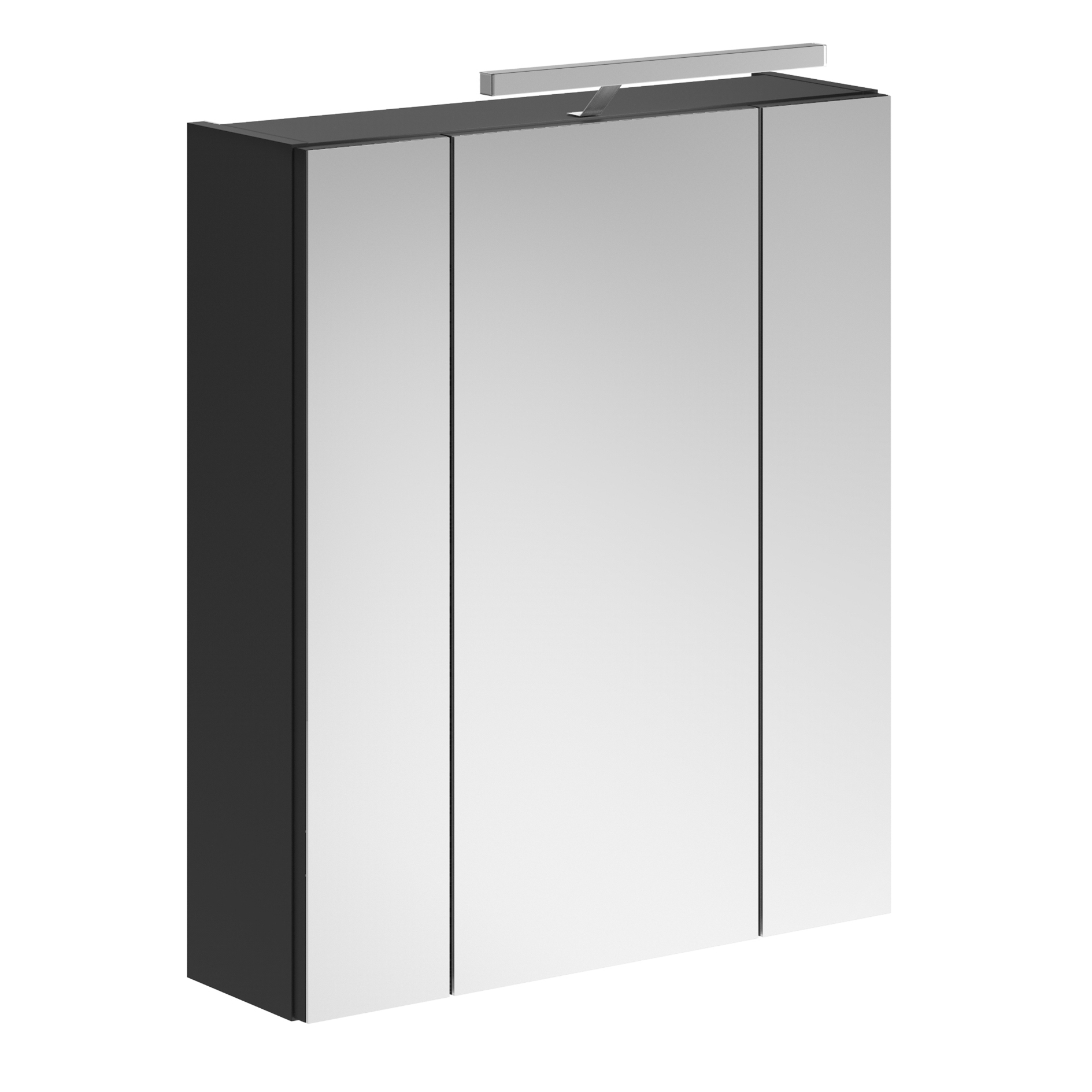 Spiegelschrank LINUS - schwarz - 60 cm - LED