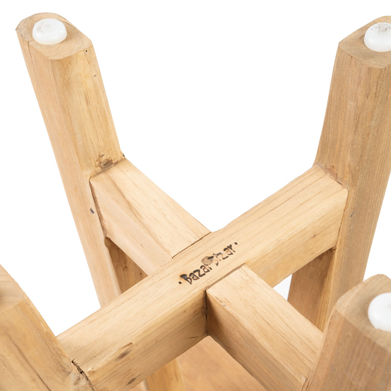 Bazar Bizar Tabouret artisanal Atziei naturel - 35x35x45 cm