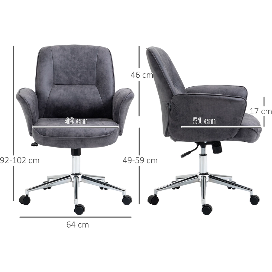 HOMCOM Bürostuhl ergonomisch dunkelgrau