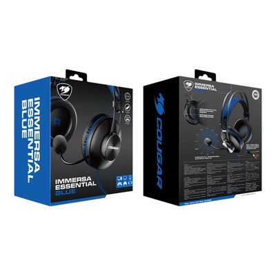 COUGAR IMMERSA ESSENTIAL - casque filaire avec micro - noir et bleu