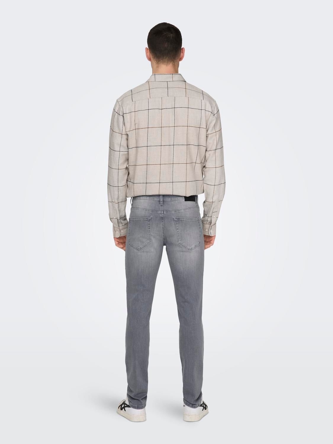 ONSLOOM Niedrige Taille Slim Fit Jeans Light Grey Denim