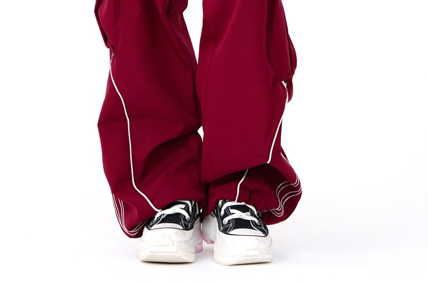 Rosesand - Lage taille, gestreepte, losse, wijde joggingbroek met zakken