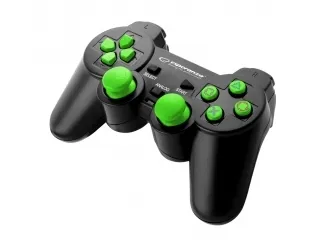 Esperanza TROOPER - Gamepad - kabling - sort, grøn - for PC, Sony PlayStation 3