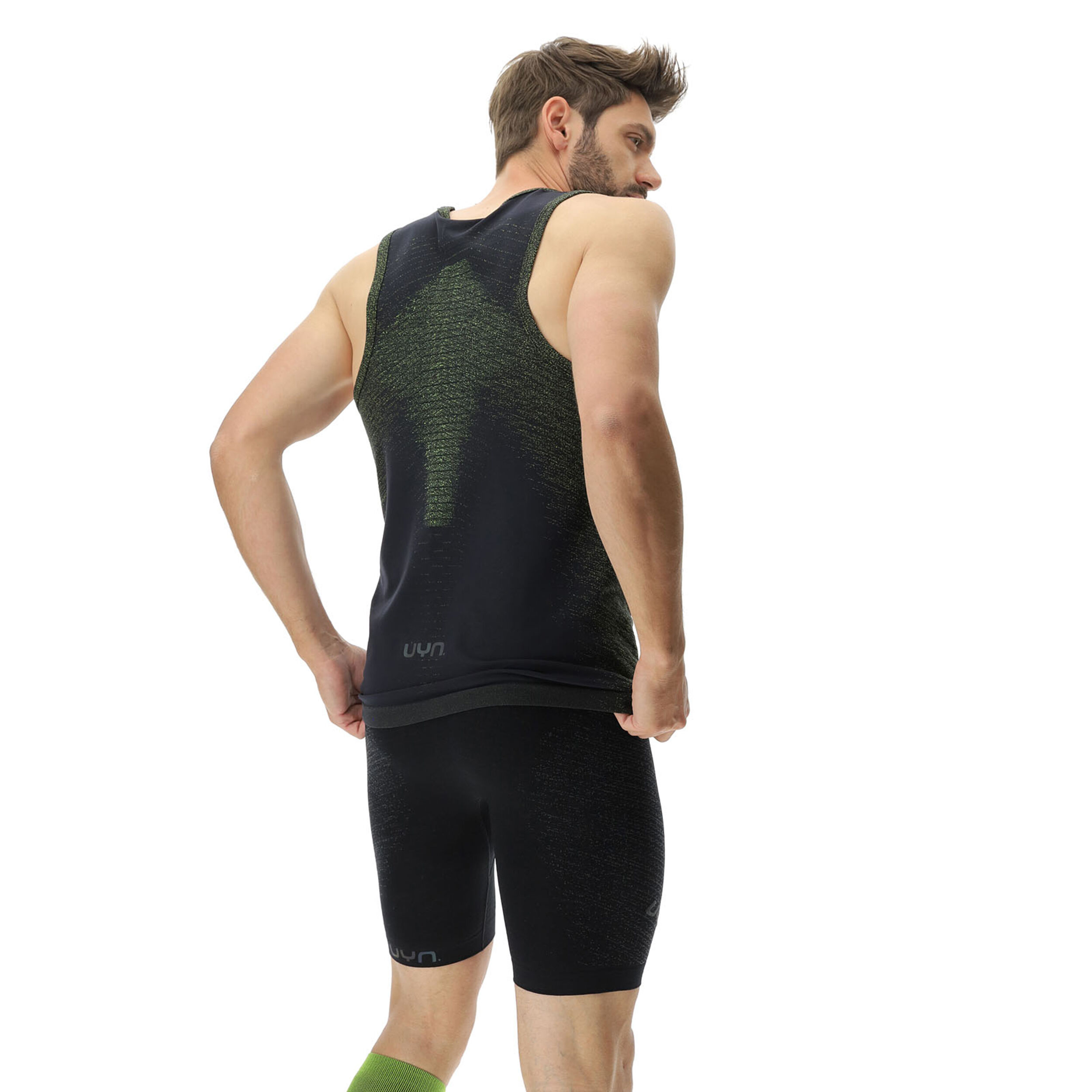 UYN Exceleration OW Sleeveless Top De Course Hommes - Noir , Vert