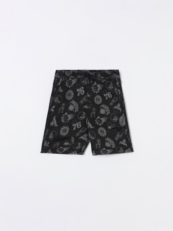 Shorts jeans da NBA - Preto
