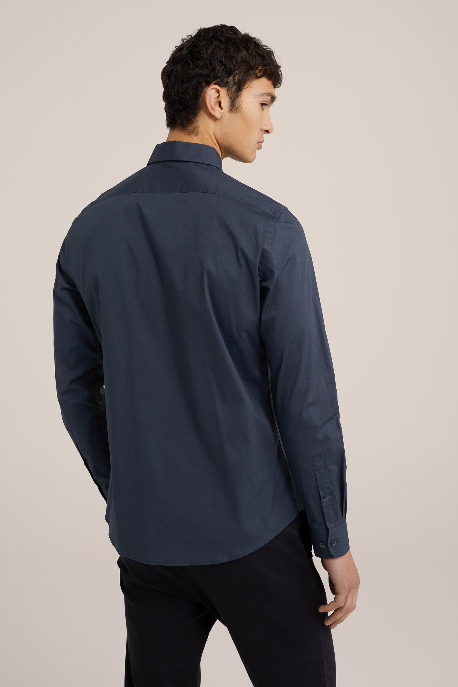 tall fit overhemd met stretch Fundamentals Donkergrijs