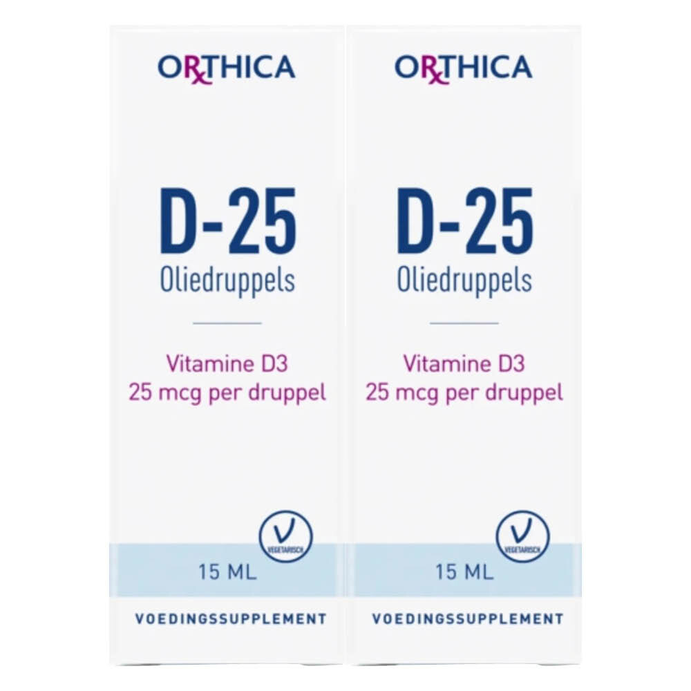 2x Orthica Vitamine D-25 Oliedruppels15 ml