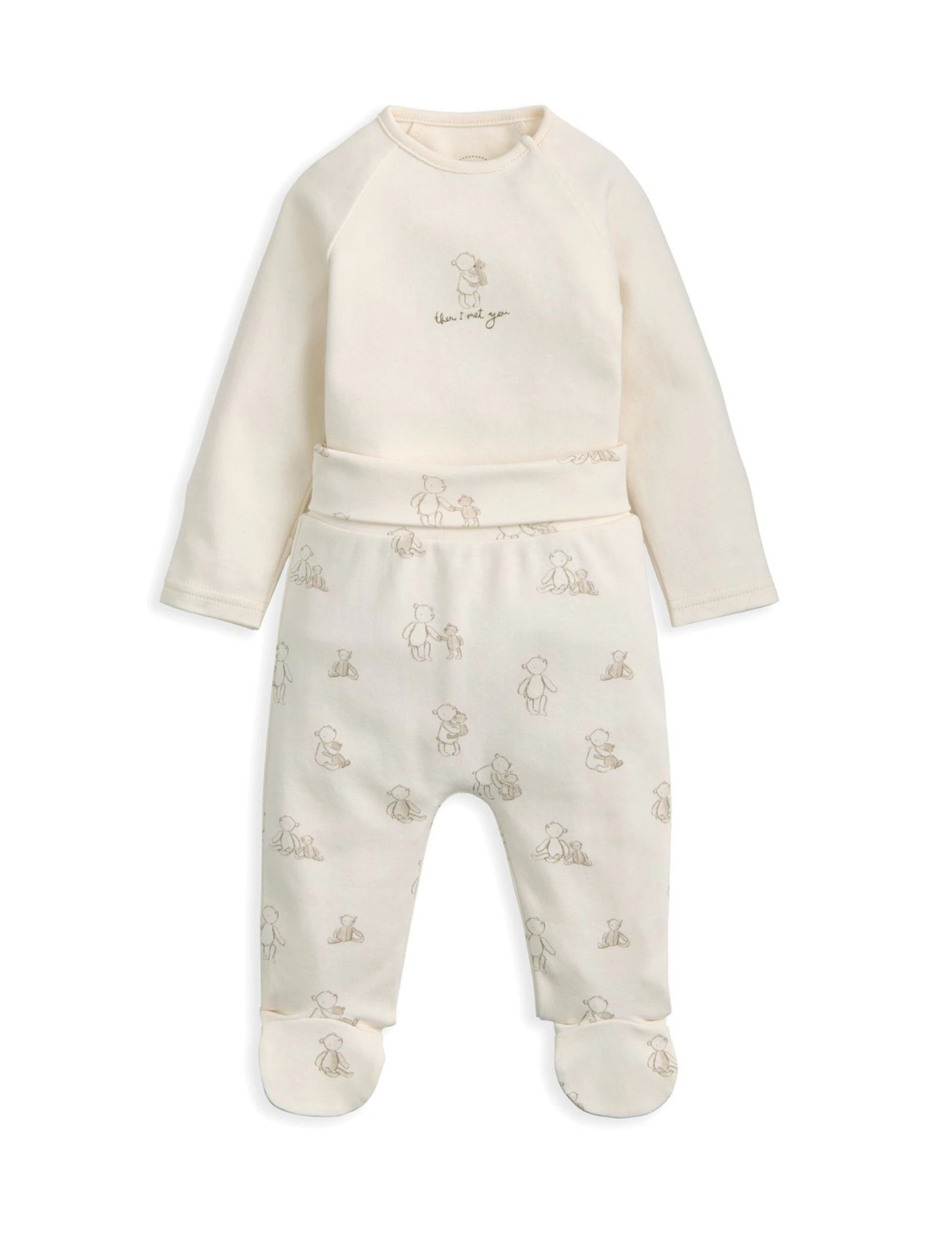 Mamas & Papas Teddy Bear Print Bodysuit and Bottoms Set