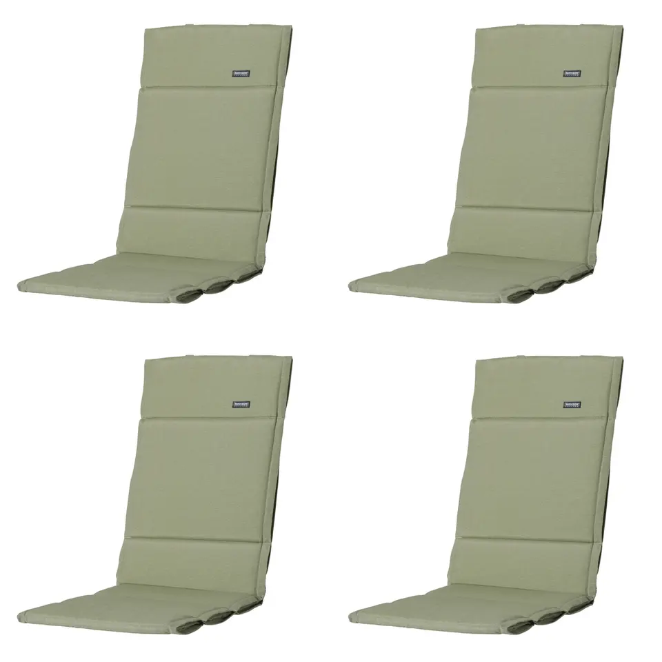 Madison - Tuinkussen Fiber Deluxe Panama sage - Ca. 125x50 cm - Set van 4