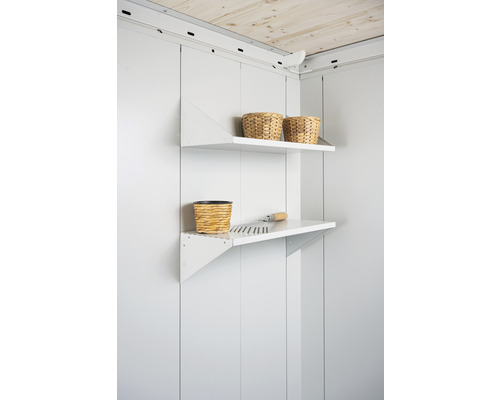Biohort plank voor Neo tuinhuis, diep, 56 x 44,5 cm, 2 stuks, grijswit