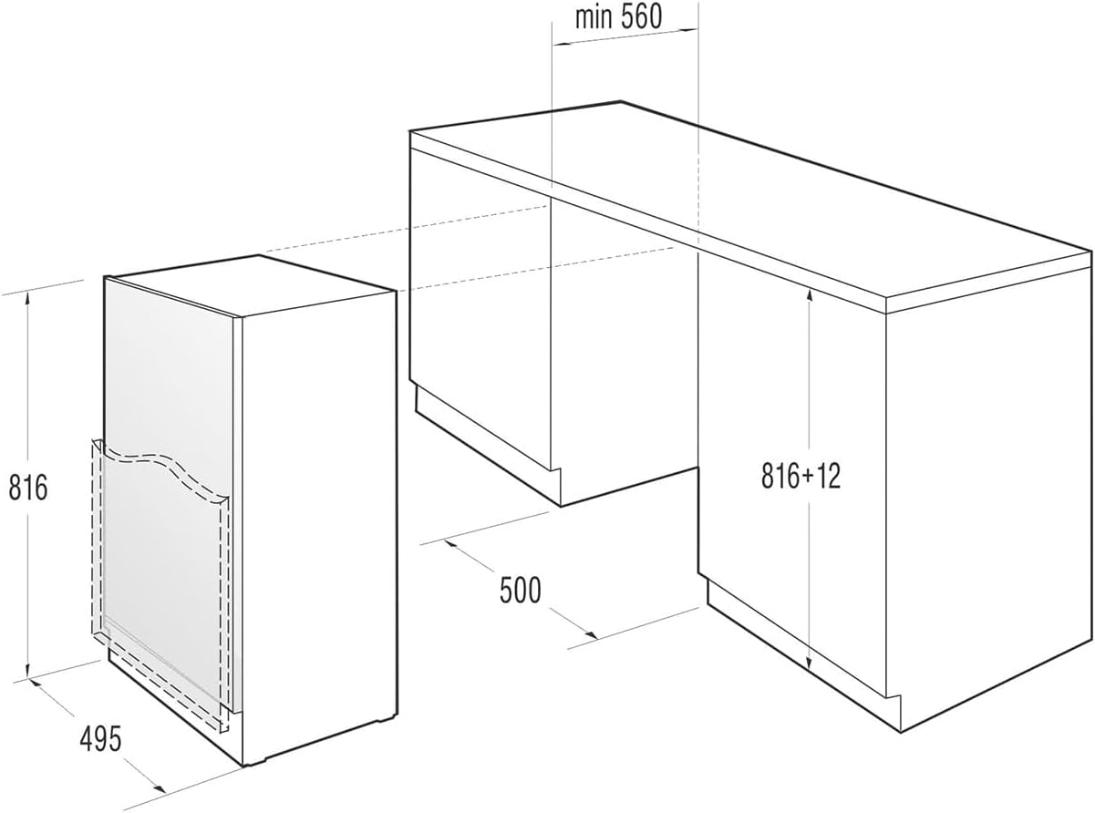 Gorenje RBIU 309 EP1 Unterbaufähiger Kühl-Gefrierkombination / 82 cm / 143 L / weiß