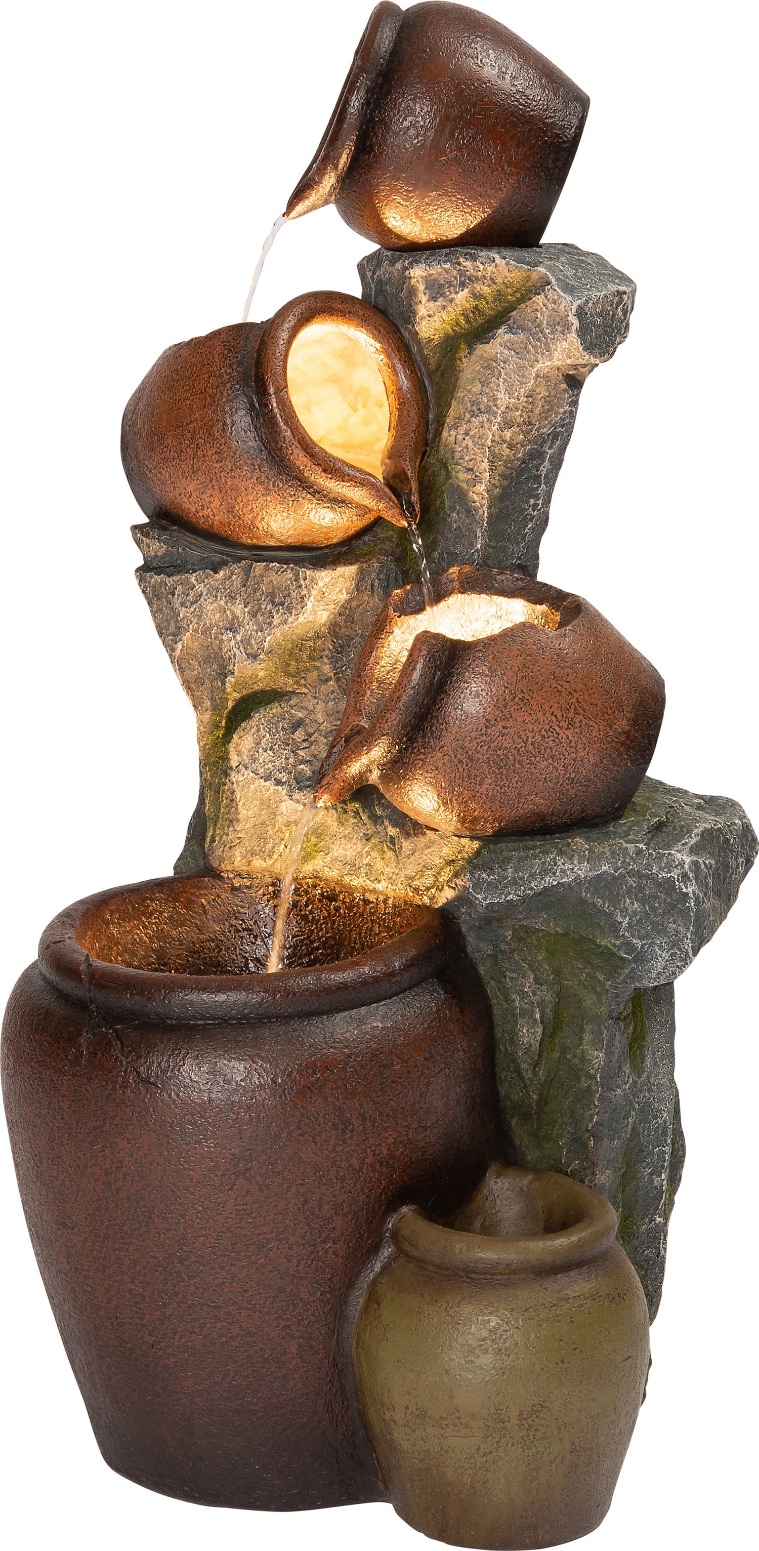 Intratuin waterornament Pori grijs / bruin 38 x 38 x 77 cm