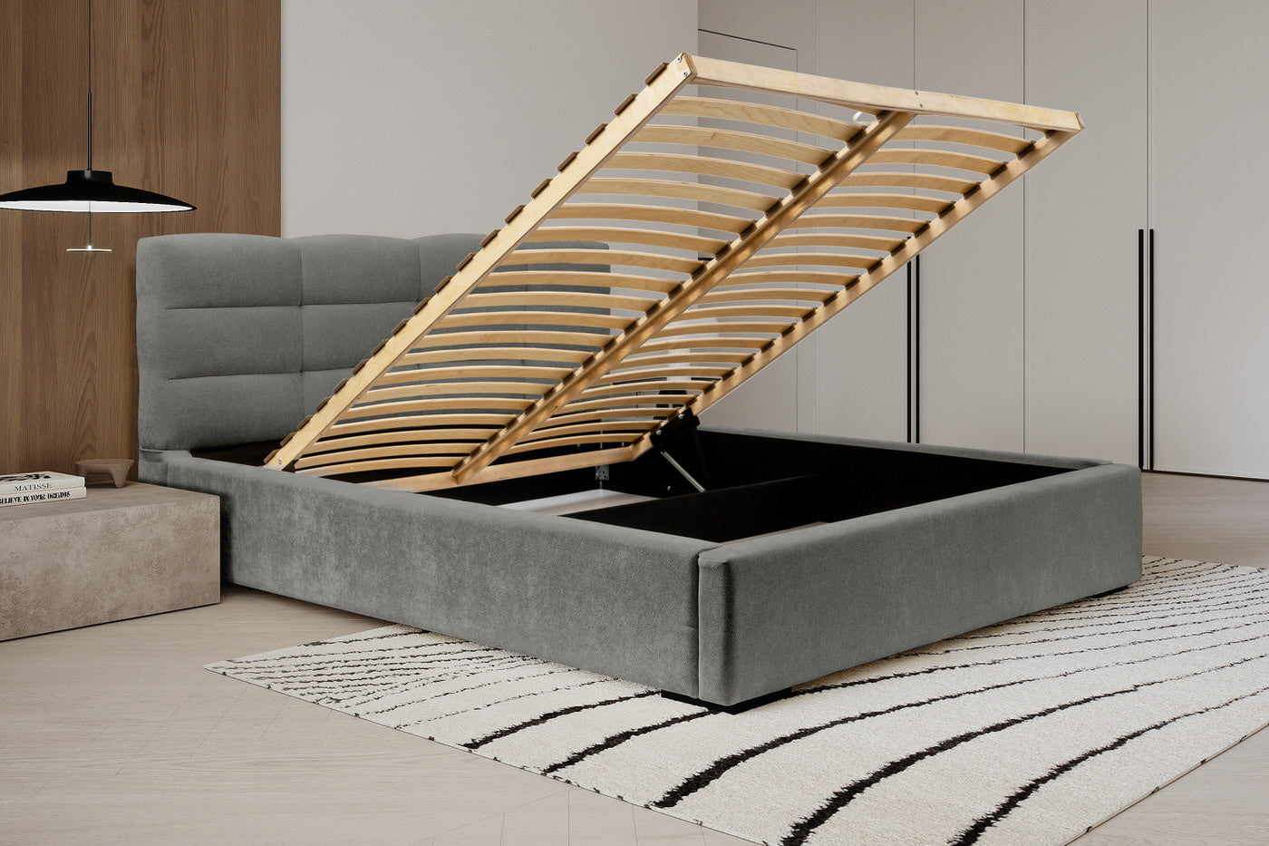 Trae Mobler Faro 140 x 200 cm Gestoffeerd Bed Grijs