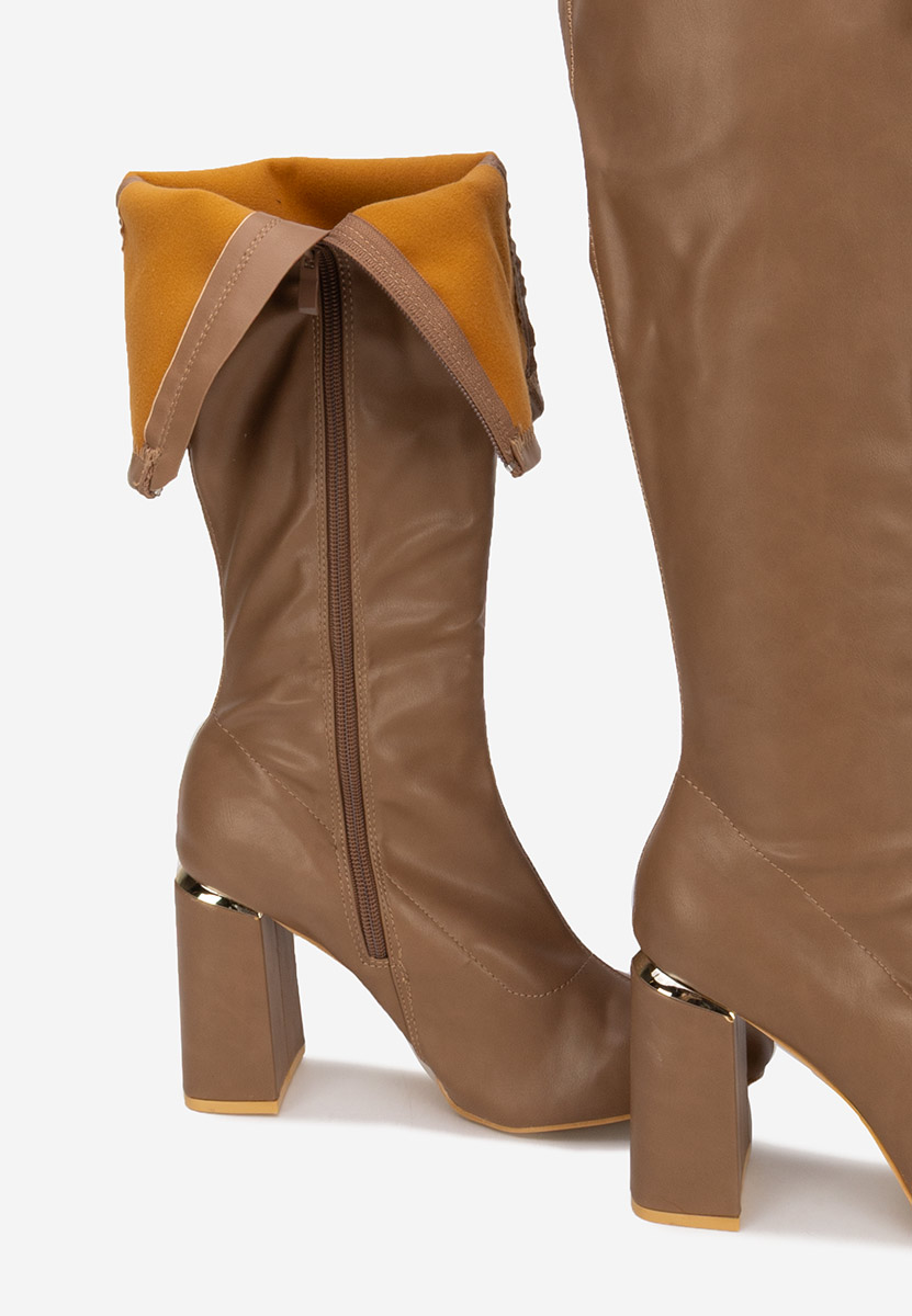 Bottes hautes femme kaki Paulena