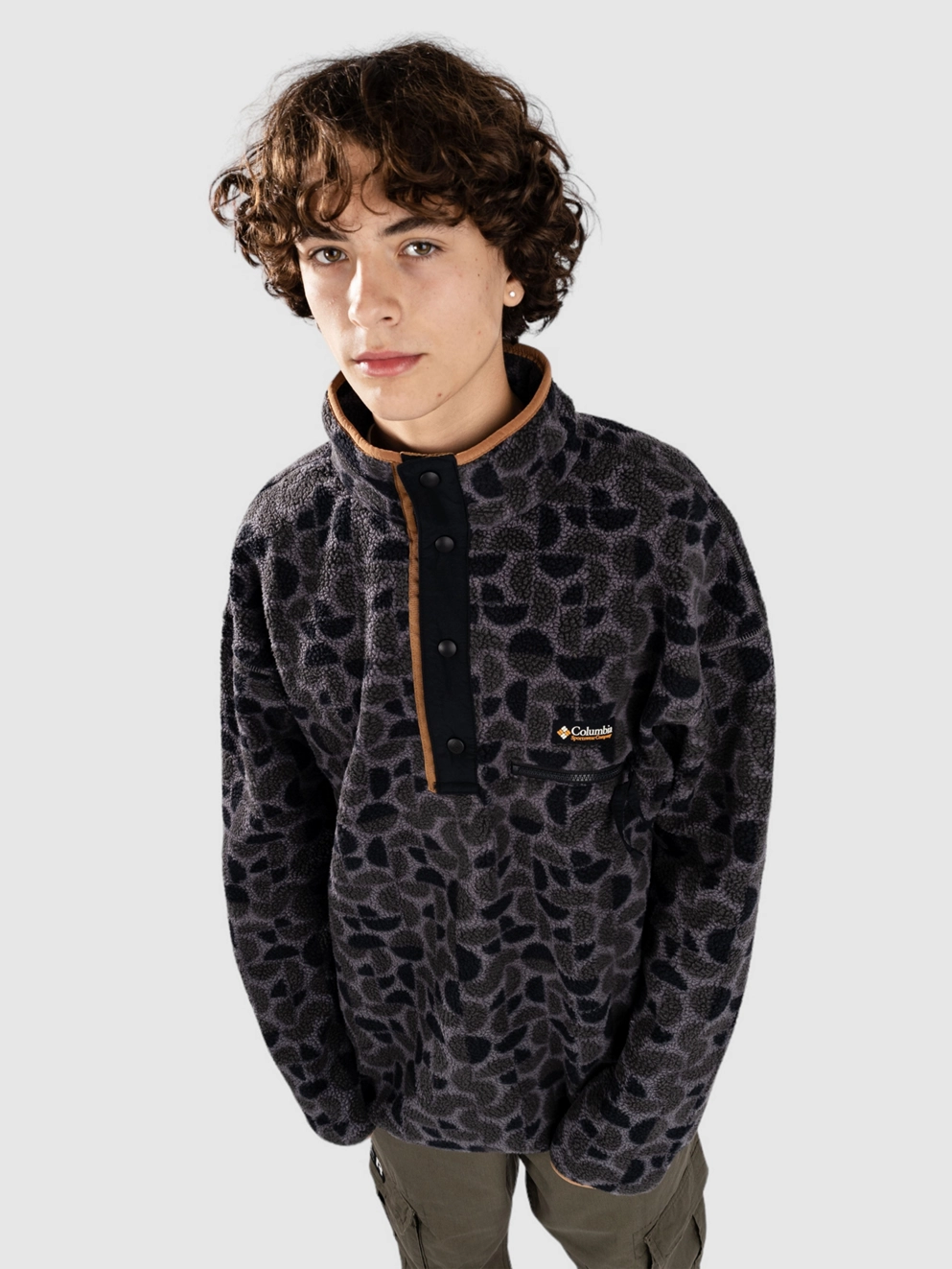 Columbia Helvetia II Printed Half Snap Fleece Zip Hoo black retroscap