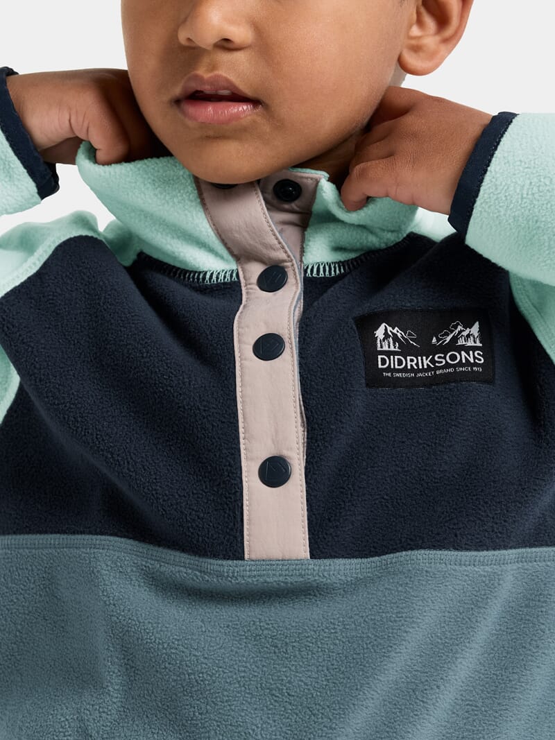 Monte Kids Half Button factory blue - Didriksons - Rumpetroll