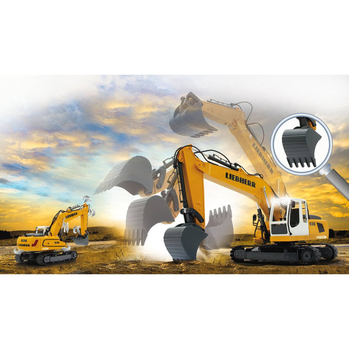Jamara Jamara Ferngesteuerter Bagger Liebherr R936 1:20 2,4GHz