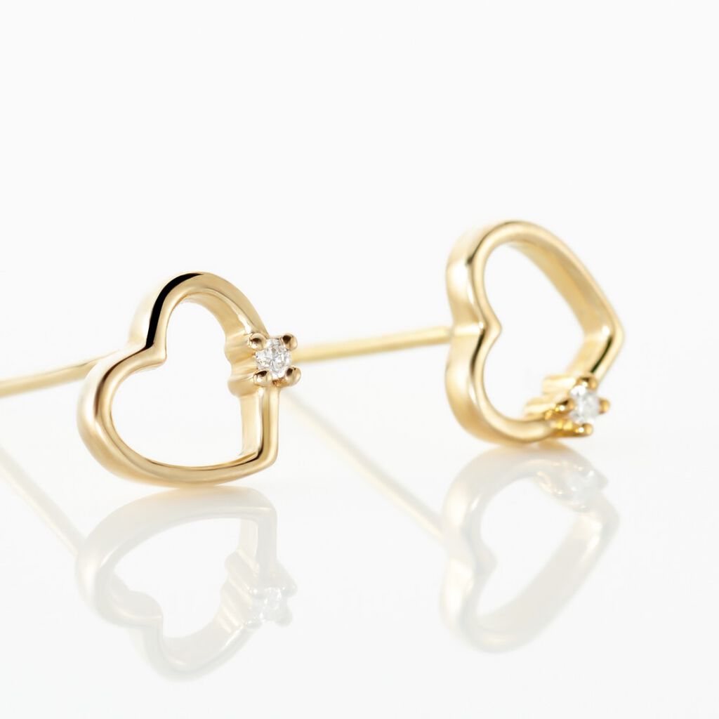 Boucles D'oreilles Puces Or Jaune Stavie Diamant