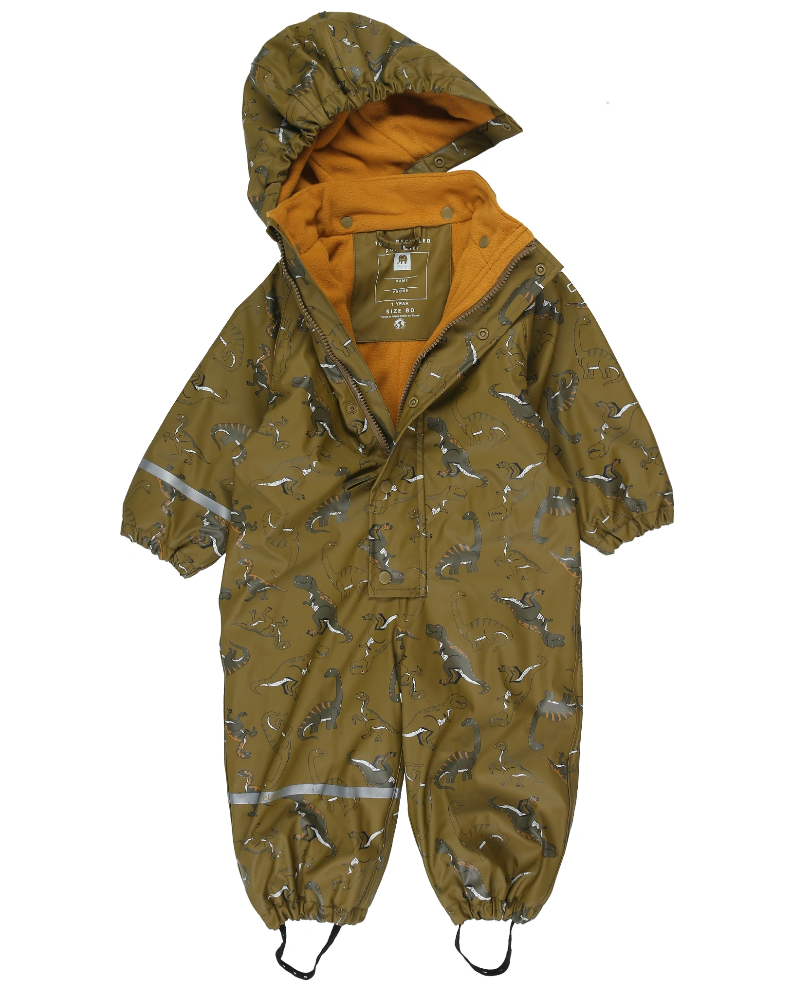 Regenoverall DINOHERDE mit Innenfleece in nutria