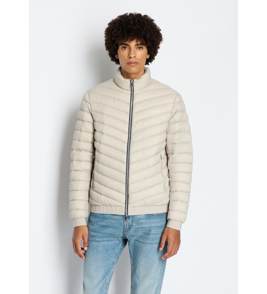 Casaco de penas bege da Armani Exchange