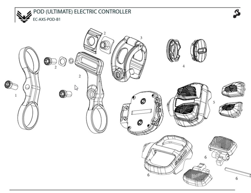 SRAM Klampe til SRAM AXS POD Ultimate Elektronisk Trigger, Venstre