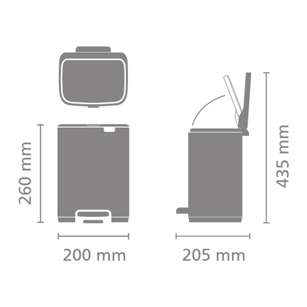 Brabantia Bo Pedaalemmer 4 L - Mineral Infinite Grey