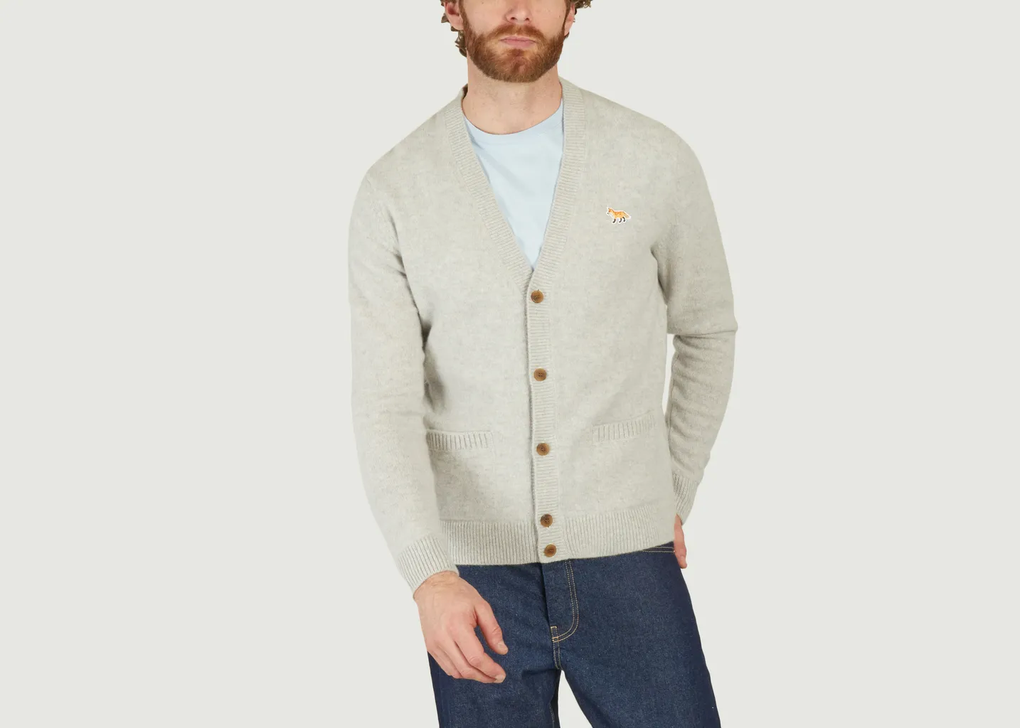 Cardigan Fox Patch Maison Kitsuné
