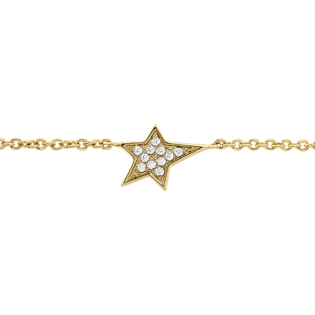 Bracelet Plaqué Or Jaune Henschel Oxydes De Zirconium