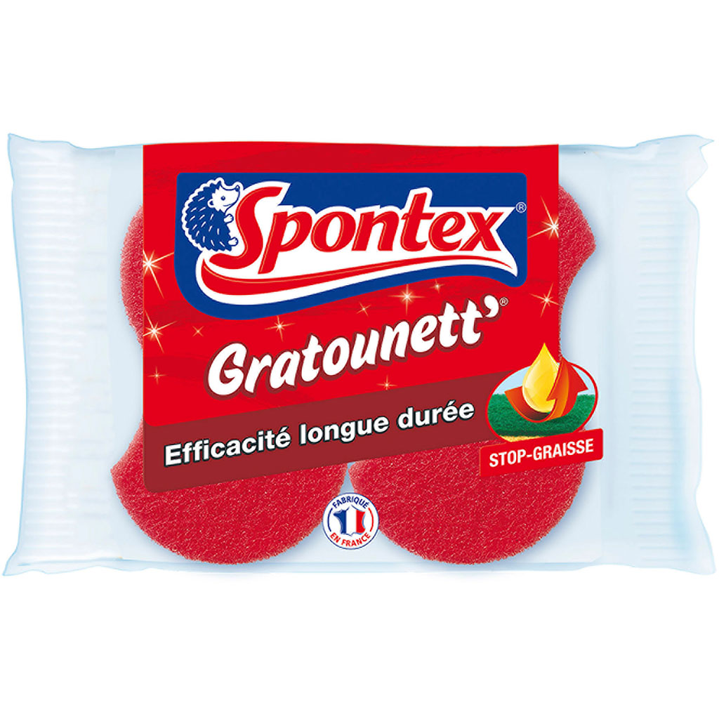 Lot de 2 éponges stop graisse 9x11x2.5cm - SPONTEX