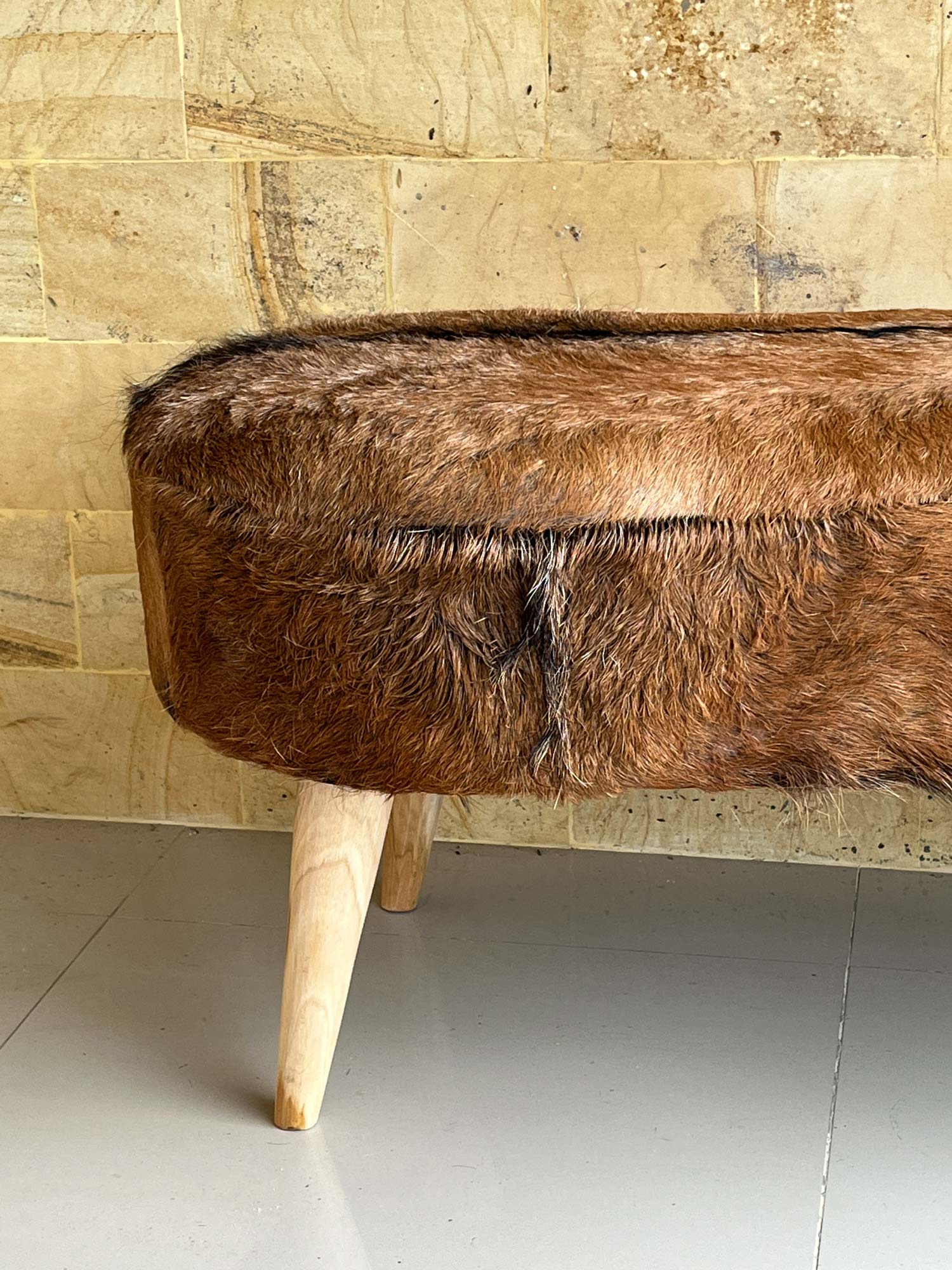 Fell-Bank 'Leso', B 122 cm, H 47 cm, L 55 cm von fischer's lagerhaus