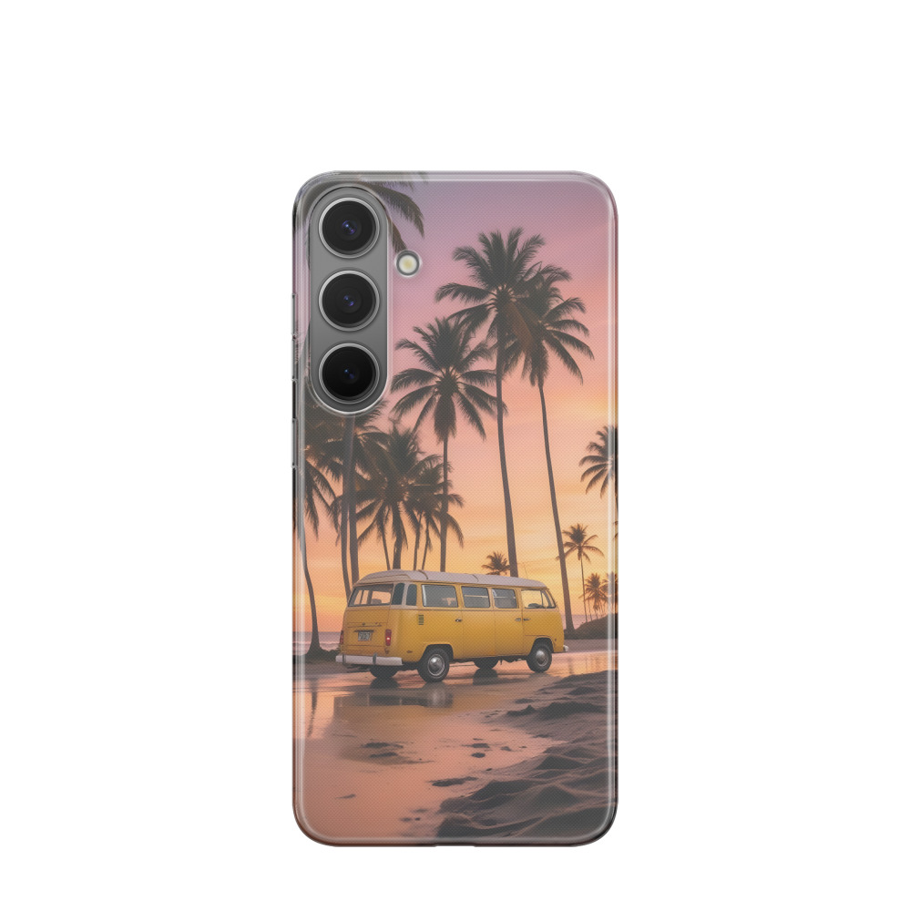 Samsung Galaxy S24 Plus Gummi Hülle Sommer Urlaub - Lila-Violett