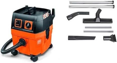 FEIN Combo Nass-/Trockensauger für den Anschluss von Elektrowerkzeugen Dustex 25L + Zubehör-Set (2 Metall Saugrohre, 1 Kombidüse mit Wechseleinsätzen, 1 Fugendüse, 1 Saugpinsel, 1 Krümmer.)