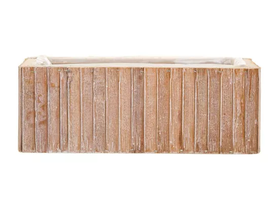 Panier rectangulaire en bois marron 30.5x14.5x11h