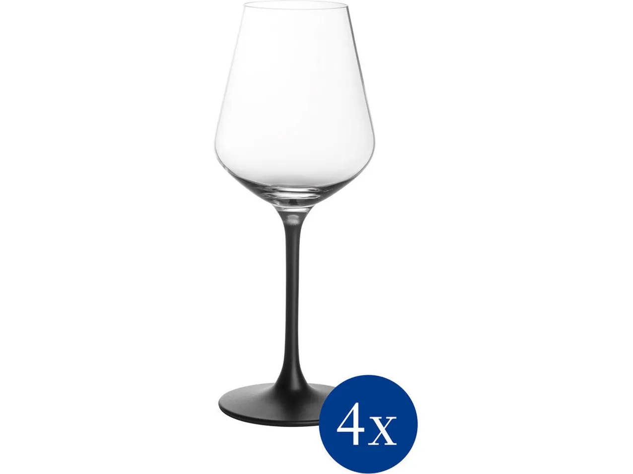 Villeroy & Boch 1137988110, Rødvinsglas, Fløjteglas, Krystal, Glas, Sort, Transparent, 470 ml, 9,6 cm