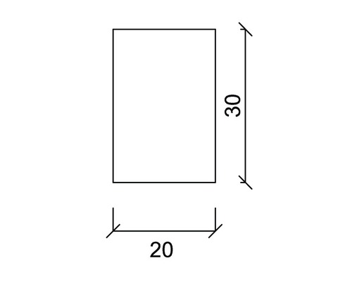Konsta rechthoekige strip sparren/grenen ruw 20x30x900 mm