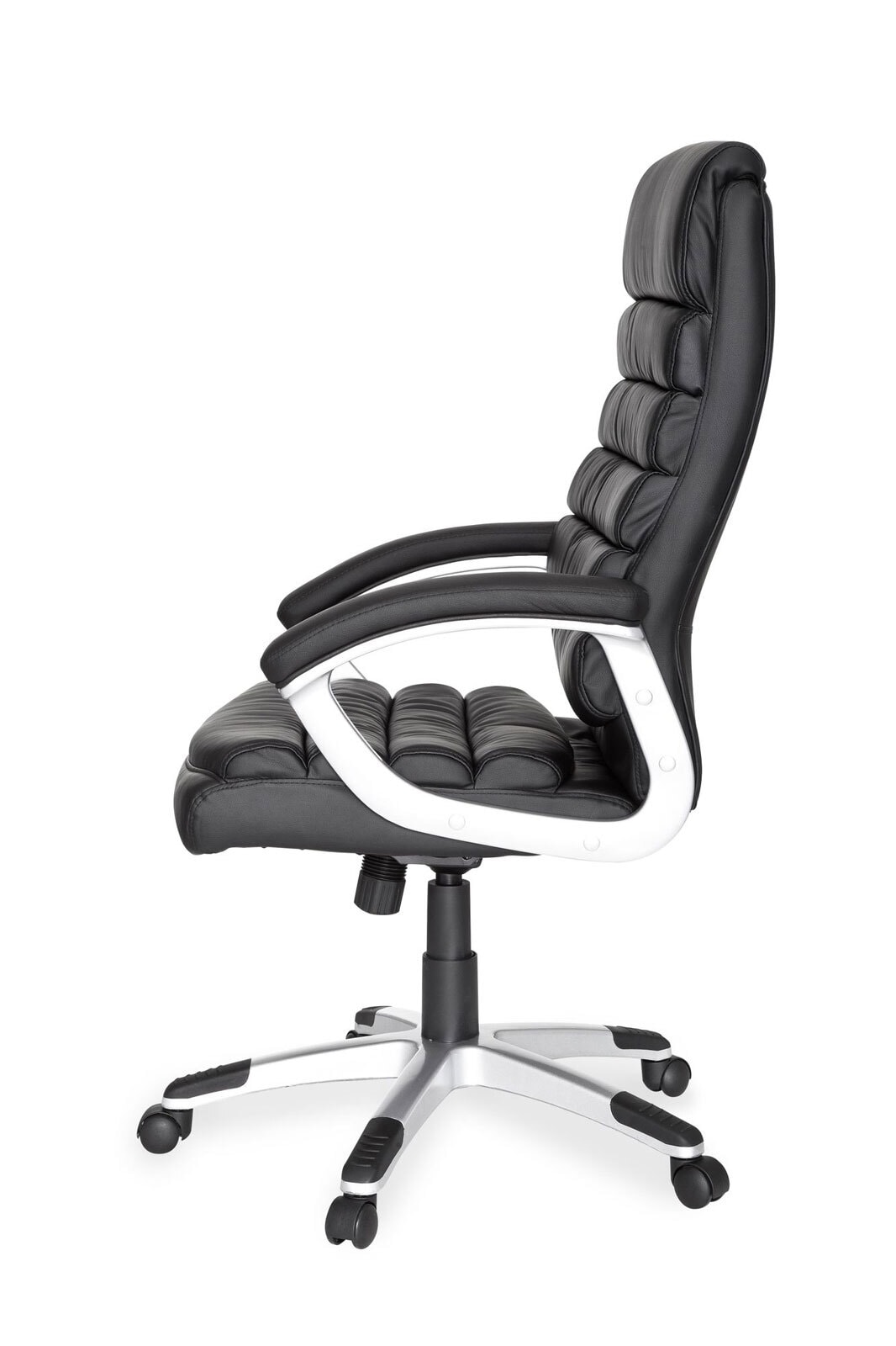 Bürostuhl Lederlook schwarz 60 x 125 cm