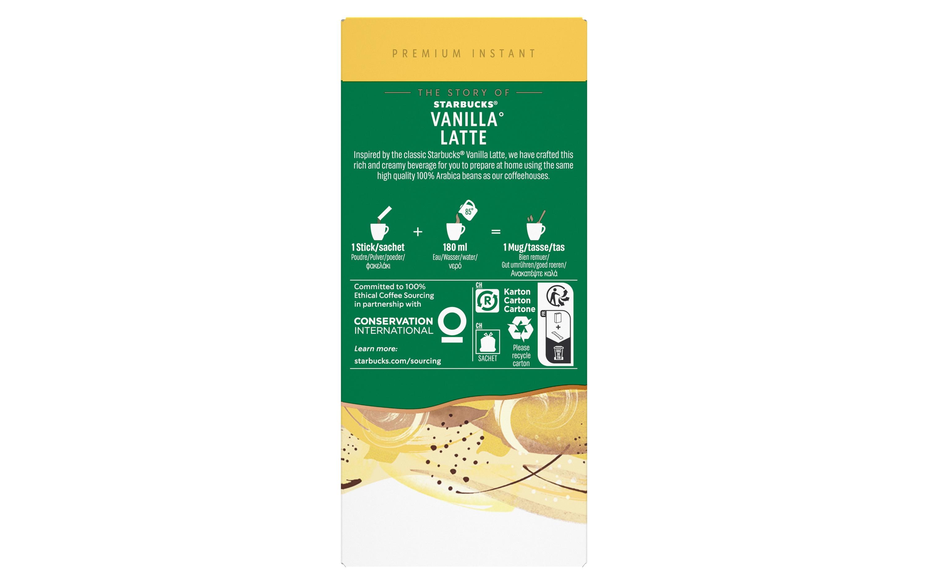Instant Kaffee Vanilla Latte 5 StückGetränkepulver auf der Basis von löslichem Kaffee mit Vanillegeschmack