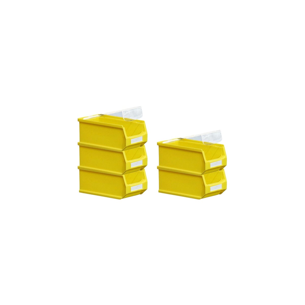 PROREGAL Value Pack 5 x Gele Opbergdoos 2.0 Met Deksel HxBxD 7,5 x 10 x 17,5 cm 0,8 Liter Opbergdoos