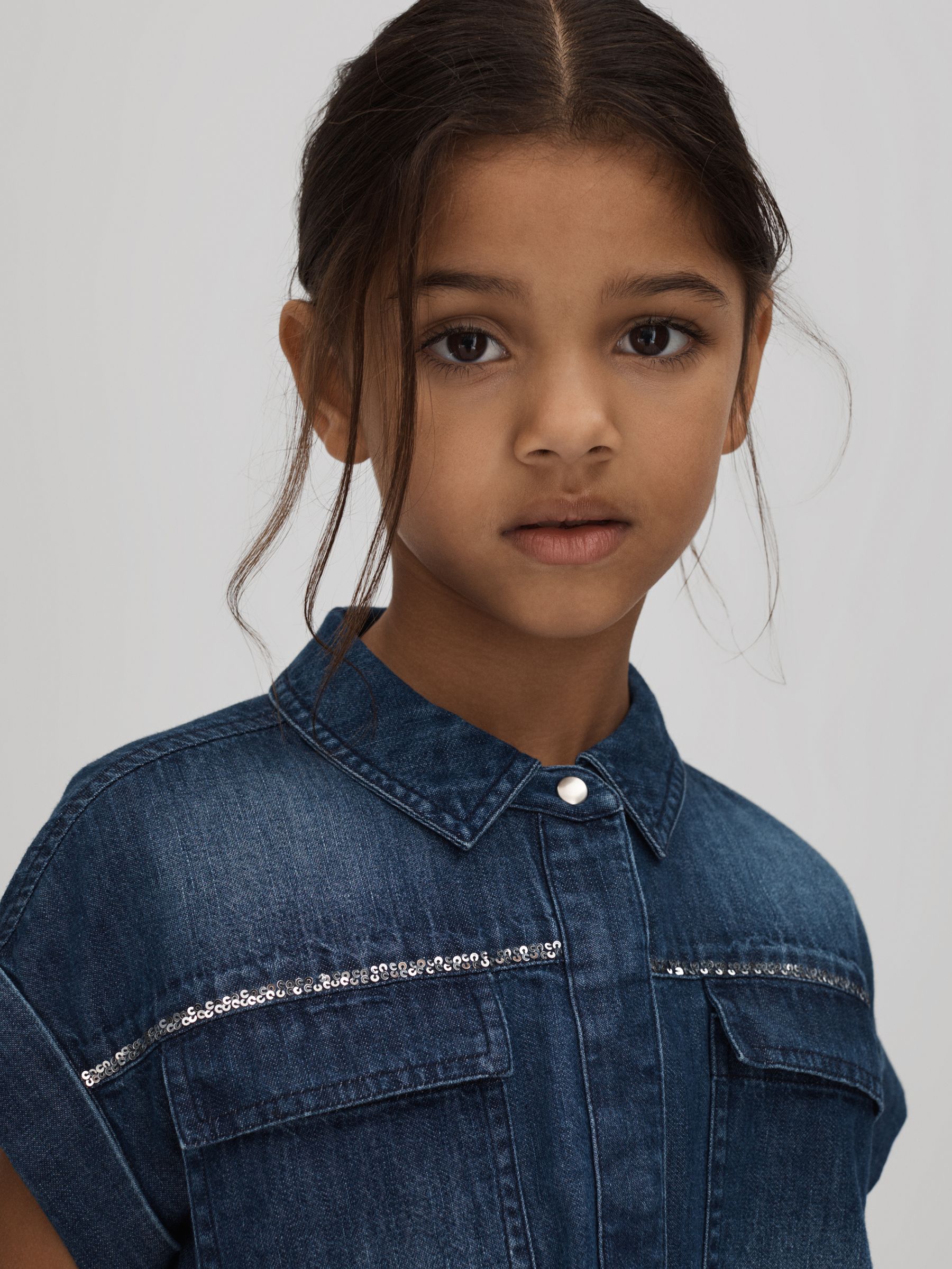 Reiss Sandie overhemd van denim met versiering