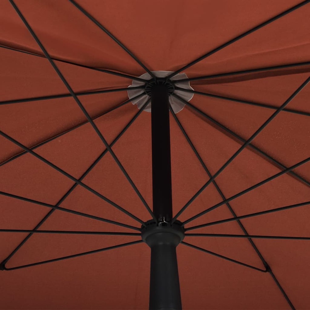 Parasol de jardin avec mât 200 x 130 cm terre cuite
