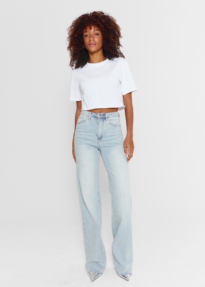 Straight leg stretch jeans breeze blauw