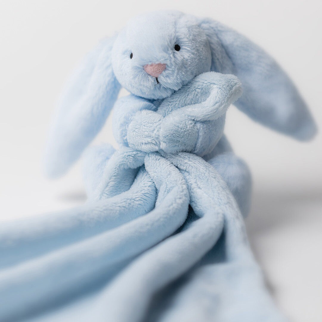 Jellycat knuffeldoek bashful blue konijn - 34 cm