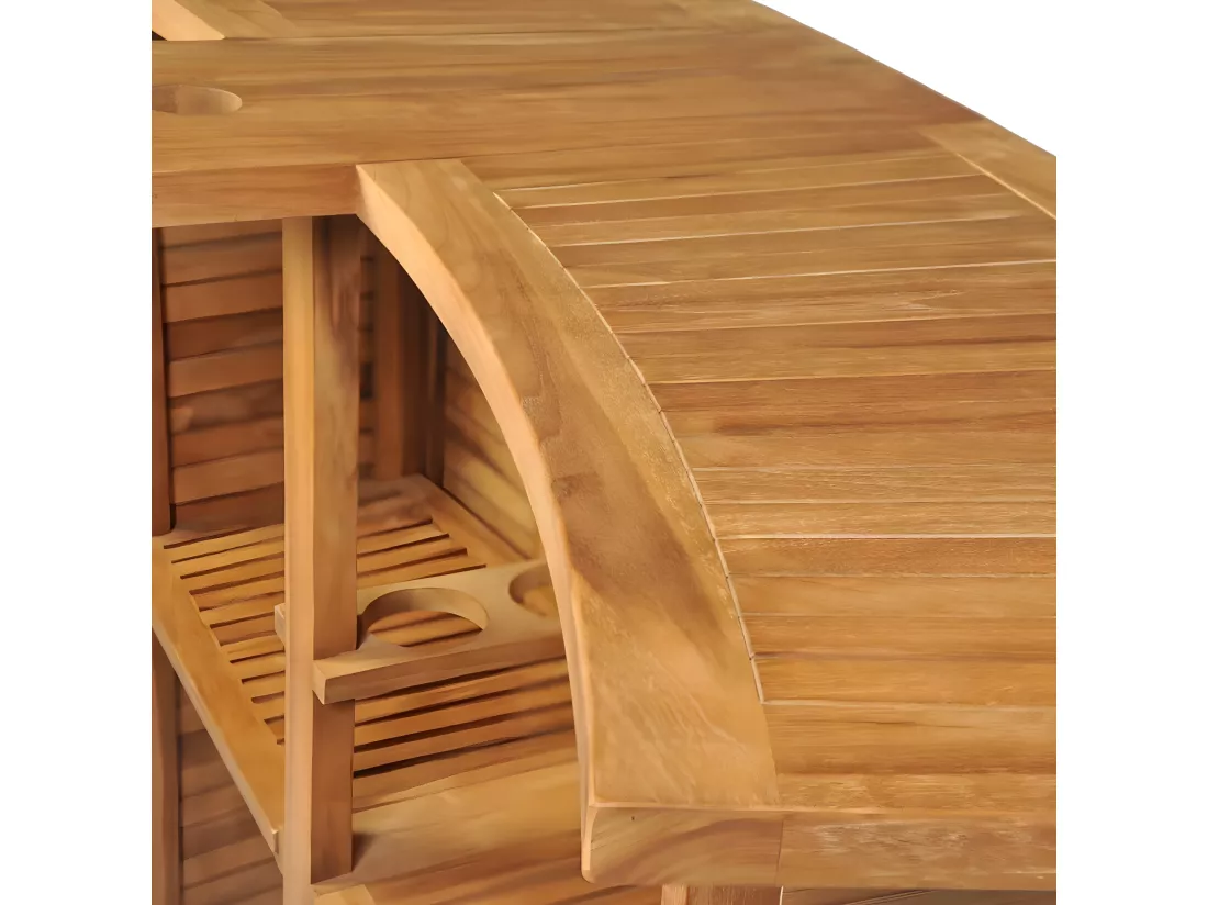 Prolenta Premium - Table pliable de bar 155x53x105 cm Bois de teck solide